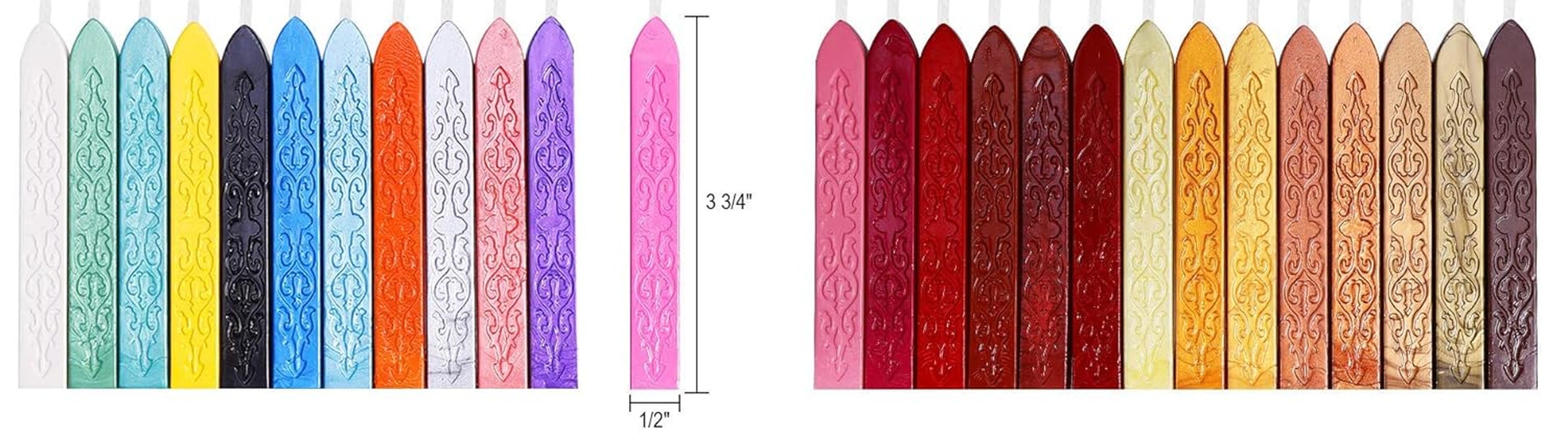 26Pcs Antique Sealing Wax Sticks with Wicks for Postage Letter Retro Vintage Wax Seal Stamp, Assorted Colors