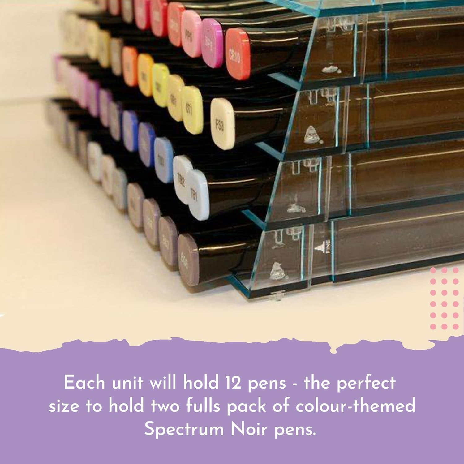 Crafter'S Companion - Universal Marker Storage System Modular System for 72 Pens (4 Trays) - Clear, 6 Count (Pack of 1)