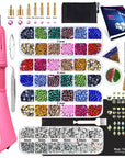 Hotfix Applicator Tool, DIY Hot Fix Rhinestone Setter, Hot Fixed Kit, 5679 Pcs, AB, Clear, 34/30/20/16/10SS, 12 Colors, Bigger Rhinestones, Gem Picker, Bedazzler Kit with Rhinestones