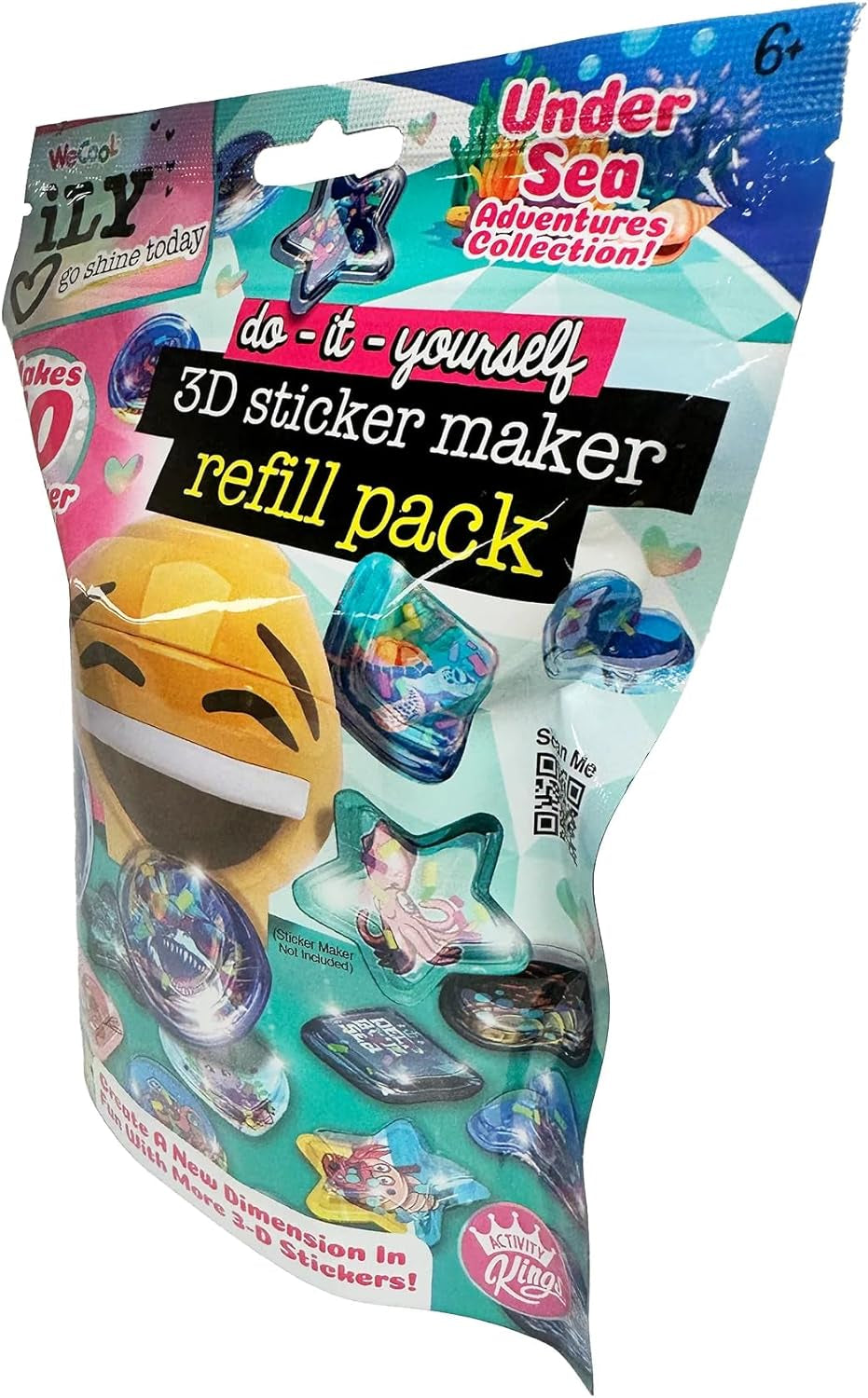 3D Sticker Maker Kit for Girls and Boys, DIY Arts and Crafts Fun for Ages 6+, Creative Toy Gift Set Includes 50+ Custom Refills- Safari Party Pack | ILY Undersea Adventure