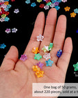 220 PCS Star Beads, 10Mm Friendship Bracelet Beads Clear Acrylic Star Shape Spacer Beads Colored Star Beads for DIY Jewelry Bracelet Earring Necklace Craft Making with 5M Elastic String