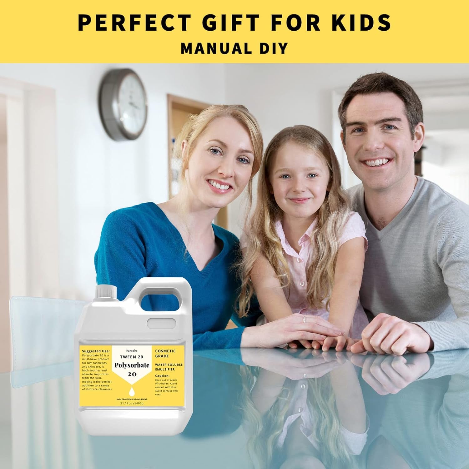 21.17 Oz Polysorbate 20 Emulsifier, Premium Polysorbate 20 (Tween 20) Liquid, 100% Pure, Cosmetics Grade, Gentle on Skin, Suitable for Making Lotions, Shampoos, Body Washes, Makeup Removers and More