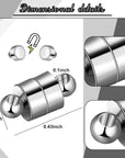 24 Pairs Magnetic Necklace Bracelet Clasps Magnet Converter Jewelry Clasps Extenders Locking Clasps for Bracelet Necklace Making (Silver)