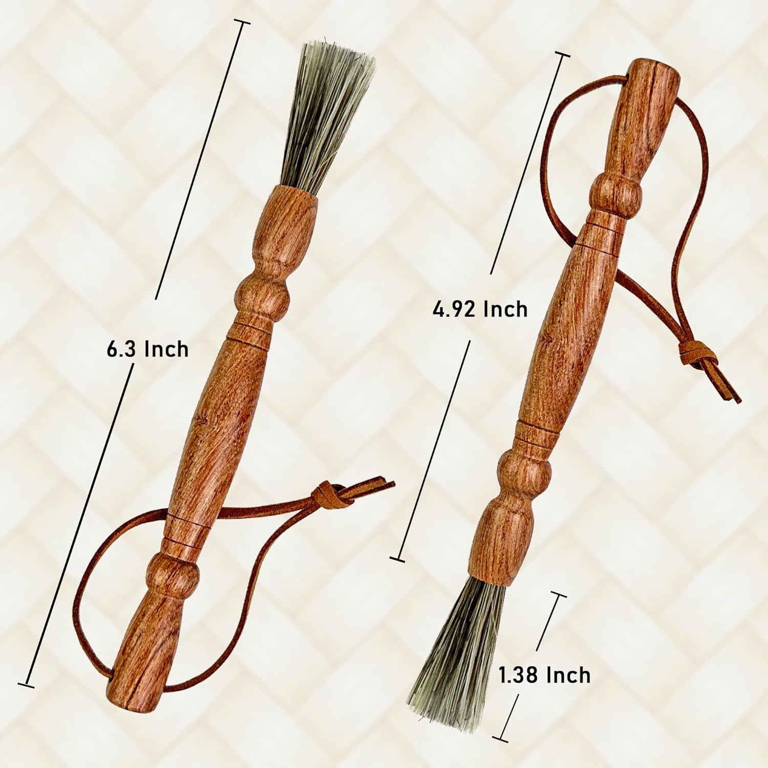 Set 2 Cleaning Brush for Sewing Machine & Sergers - Sewing Tool, Wooden Lint Brush with a Built-In Hanging Strap. Brushing Lint Out of Sewing Machines.