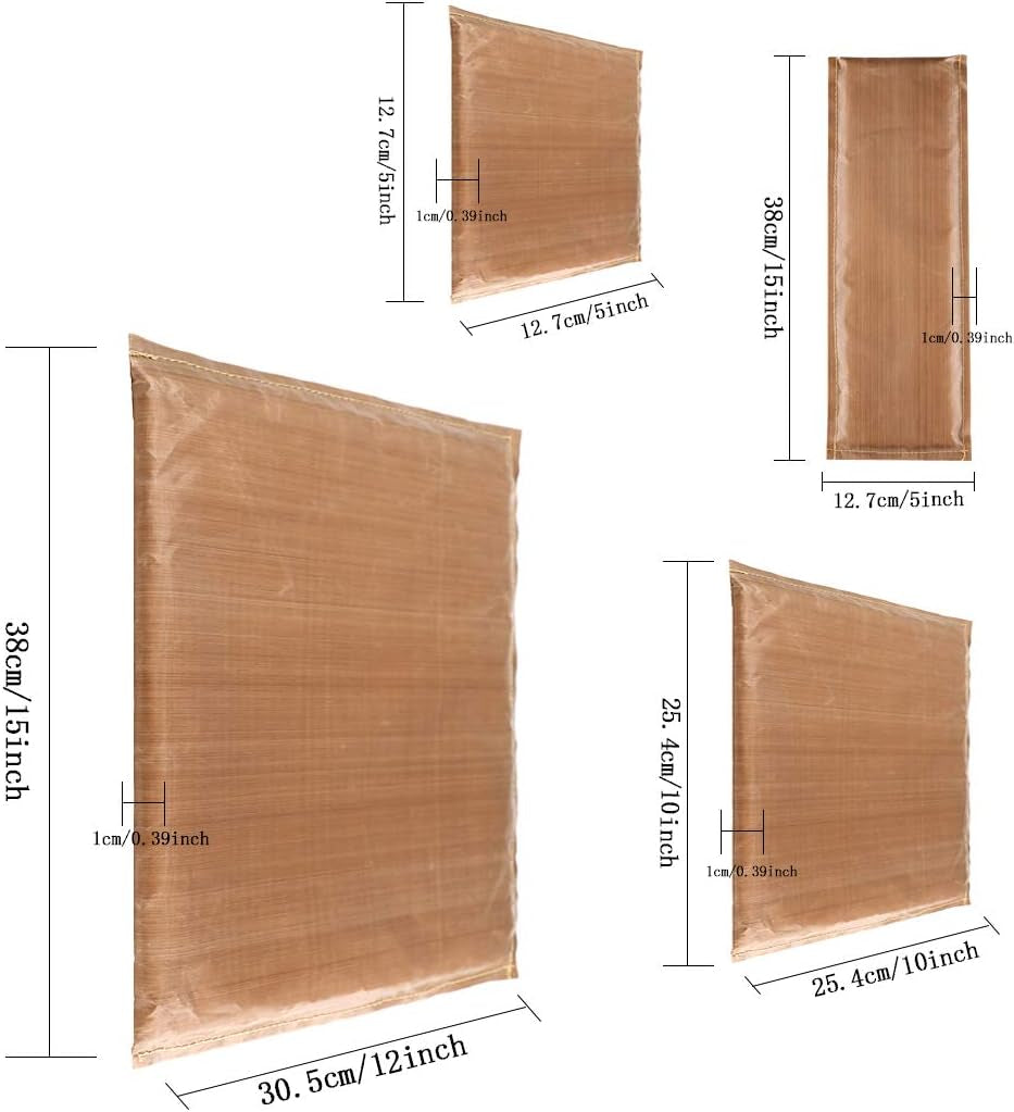 Heat Press Pillow Heat Pressing Transfer Pillow, Teflon Heat Resistant Pressing Pillows for Screen Print and Heat Pressing Shirts (4 Pack 4 Sizes)