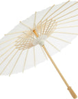 6-Pack Parasol Paper Umbrellas for Decorations for Kids, Cocktail Party Decor, DIY, Arts and Crafts Projects, Sun Parasols for Plants, Photo Props (Small, White, 16 In)