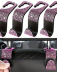 Crystal Car Seat Back Hooks – Heavy-Duty ABS, Bling Car Interior Accessories
