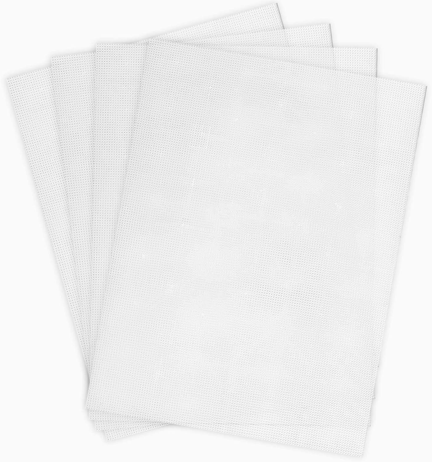 4 Pieces 14 Count Plastic Mesh Canvas 14 CT Plastic Aida for Cross Stitch, Making Jewelry Organizer and 3D Models (8 X 11 Inch)