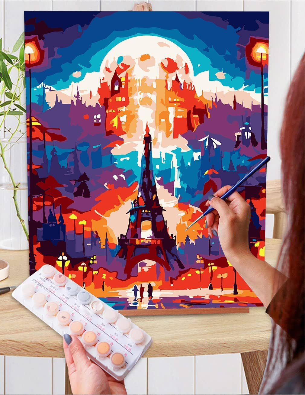 6 Packs Abstract Paint by Number for Adults Canvas, Easy Acrylic Landscape Paint by Numbers Kit for Adults Beginner, World Famous Scenic Spots Oil Painting Kits, Gifts Wall Decor 7.8X11.8Inch