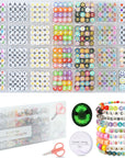 1400Pcs 6 Colors 4X7Mm Letter Beads for Bracelets Making Kit Alphabet Beads for Jewelry Making with Number Heart Beads Friendship Bracelet Kit