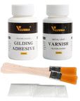 Gold Leaf Adhesive,Gilding Adhesive,Gold Leaf Glue for Craft, Arts, Wood Use (100Ml + Brush + Gloves)