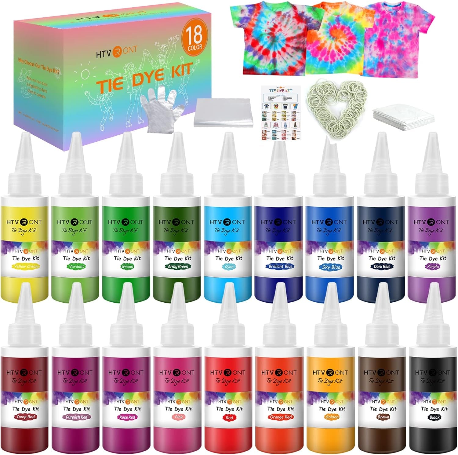 Tie Dye Powder - 8 Colors 160G/5.6Oz Tie Dye Refill Powder Packets, Non-Toxic Tye Dye for Kids Adults, Fabric Tie Dye Powder Bulk for Shirts, Clothing, Group, Festival Designs