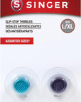 Slip Stop Thimbles, Size Large and Xlarge, Metallic Blue and Purple - Set of 2
