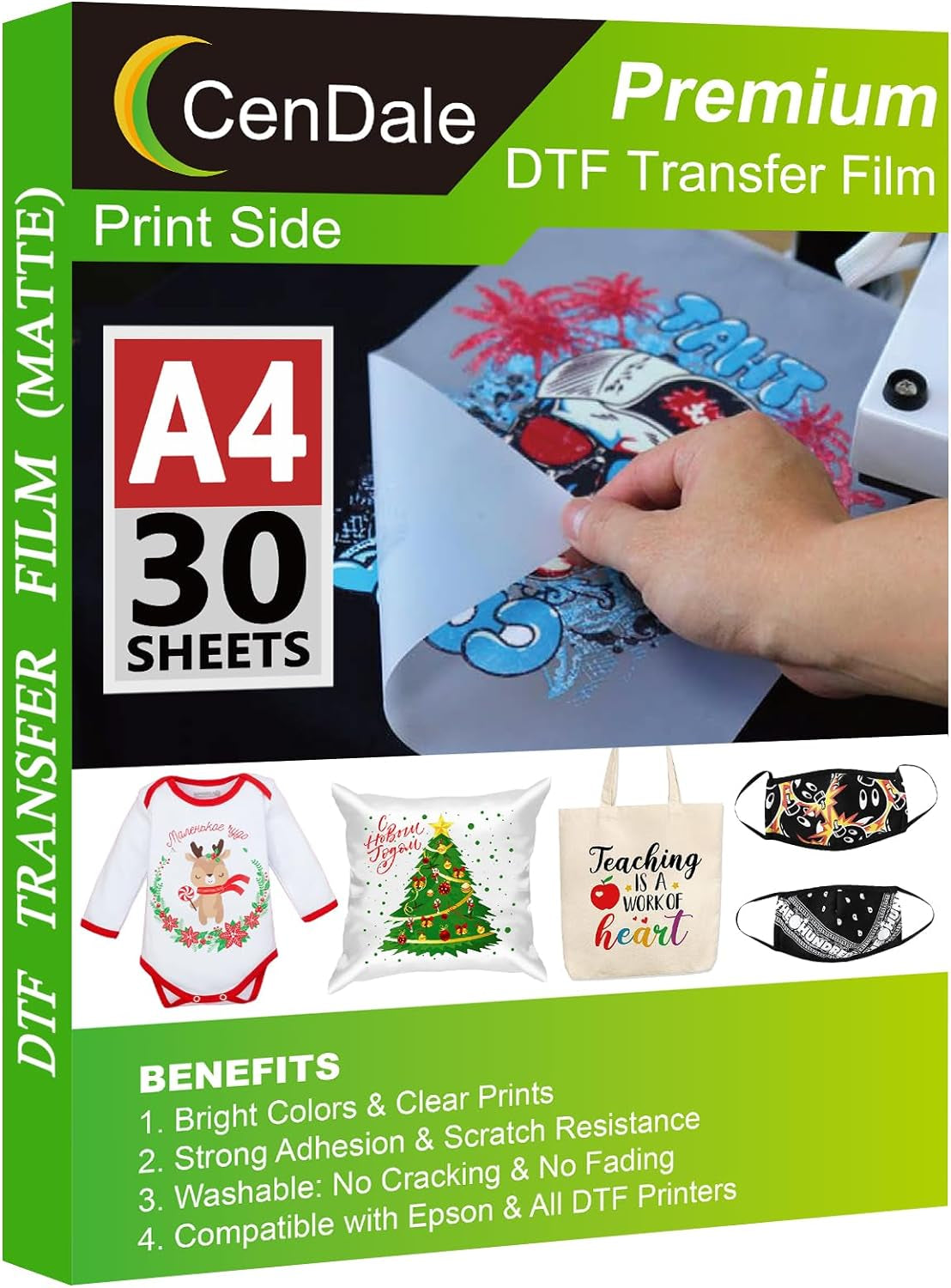 DTF Transfer Film 8.5&quot;X14&quot; - 60 Sheets Thick Double Sided DTF Film for Sublamation Hack on Cotton, Direct to Film Printing on Dark and Light T-Shirts, Cold &amp; Hot Peel DTF Paper, 140Gsm Matte