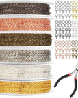 Chains for Jewelry Making, 60Ft Jewelry Making Chains for Necklace with Pliers, Open Jump Rings and Lobster Clasps for Making Jewelry DIY Necklace Bracelet Anklet, 6Colors 2Mm