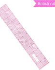 6 Pieces Transparent Ruler Clear Plastic Ruler Beveled French Inch Metric Ruler Sewing Rulers L-Square Rulers Measuring Tool Ruler Set with 2 Grid Scales for Clothes Design