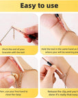 Bracelet Tool Jewelry Helper Hand Bracelet Helpers Fastening and Hooking Equipment for Jewelry Bracelet Necklace Watch Clasps Zipper Valentine'S Gift 6.1 Inch, Gold Silver and Rose Gold (6 Pieces)