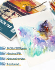 Watercolor Paper Pad 9X12 Inch, 140 Lb (300Gsm) 72 Sheets (2 Packs), Textured Painting Paper, Glued Binding - Ideal for Art, Drawing, Mixed Media, Artists, Students, Kids