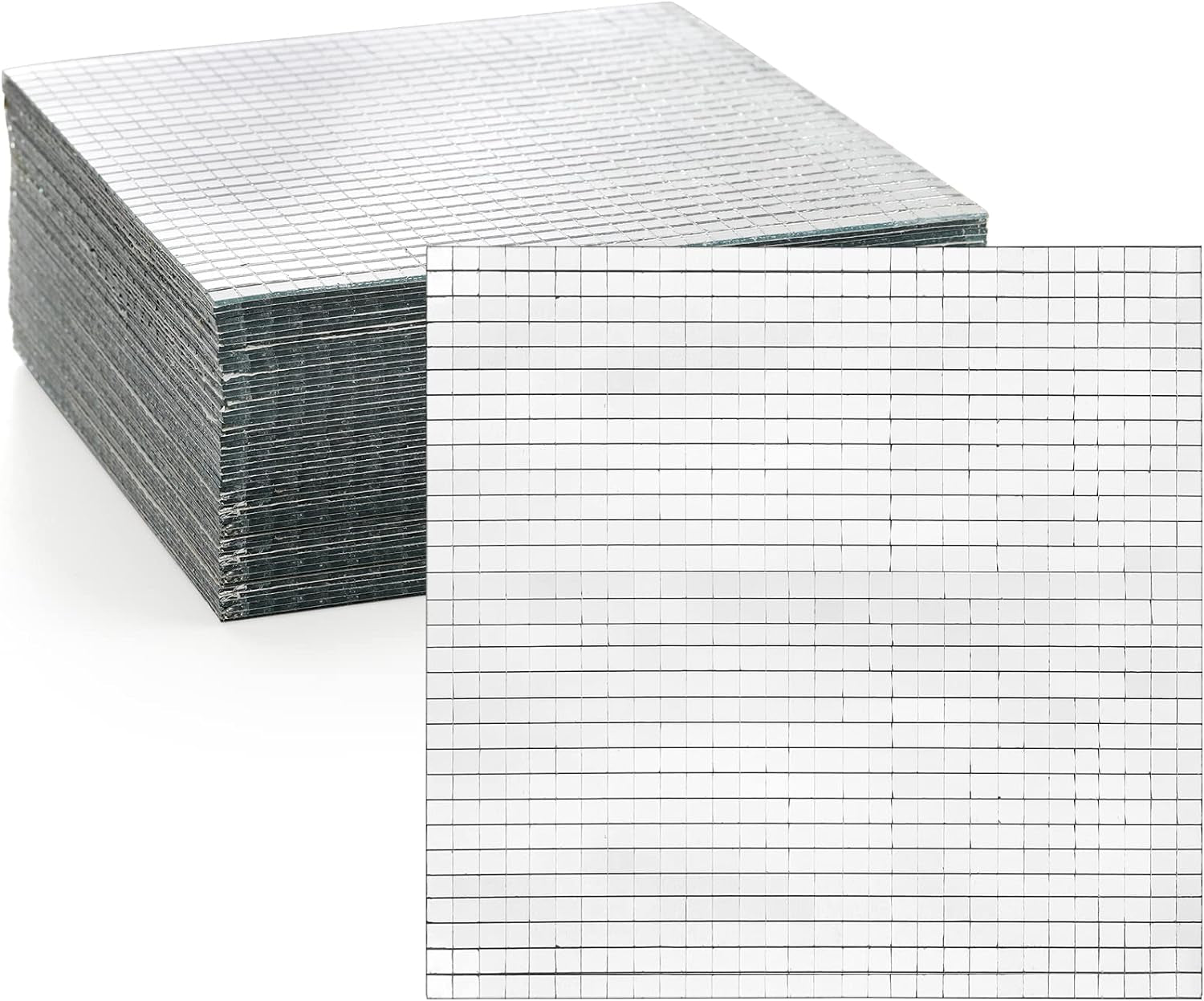 36000 Pieces Mirror Mosaic Tiles, 5 X 5 Mm Self Adhesive Mirror Stickers, Real Glass Mini Square Mirrors, Disco Ball Stickers for Crafts DIY Home Decorations