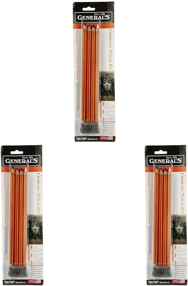 Charcoal Pencil Kit, Assorted Hardness, Set of 5