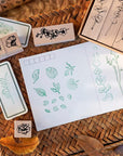 22 Pcs Plant Wooden Rubber Stamps Set, Plant Decorative Wooden Stamp DIY Craft Wooden Rubber Stamps (Plant 1)