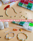 3PCS Professional Bracelet Kont Fixing Drip for Elastic String, Keep Bracelet String Knot Stay Tied for DIY Craft Jewelry Making Kit