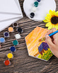 12 Pieces Stretched Canvas Blank Painting Canvas 6 Inch Panel Artist White Canvas Boards Triangle Square Hexagon round Shape Canvas Frame for Acrylic Pouring Oil Painting