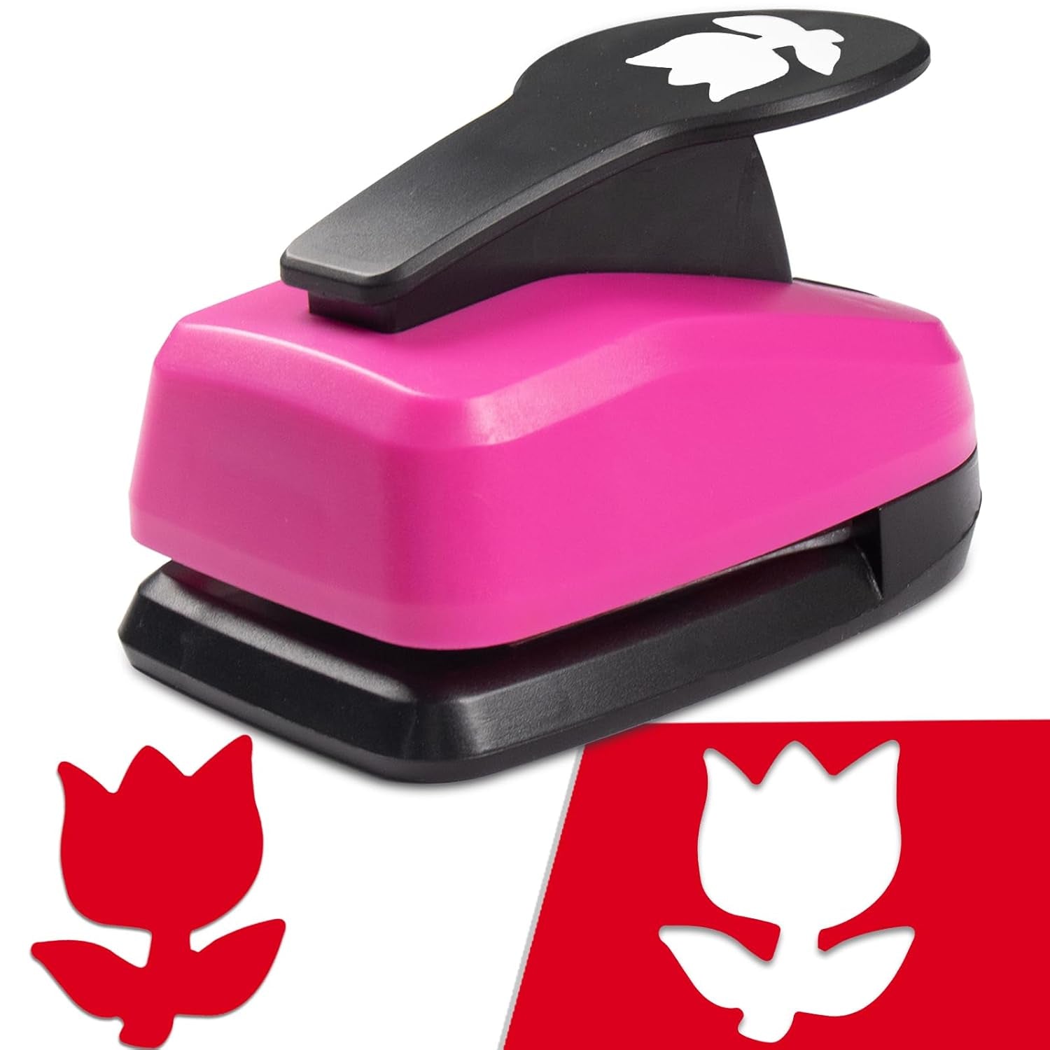 2 Inch Tab Paper Punch, Tab Punch for Paper Crafts, Tab Hole Punch, Pink Paper Punches for Crafting, File Tab Punches, Tab Craft Punches for Scrapbooking, Planners, Book Tab