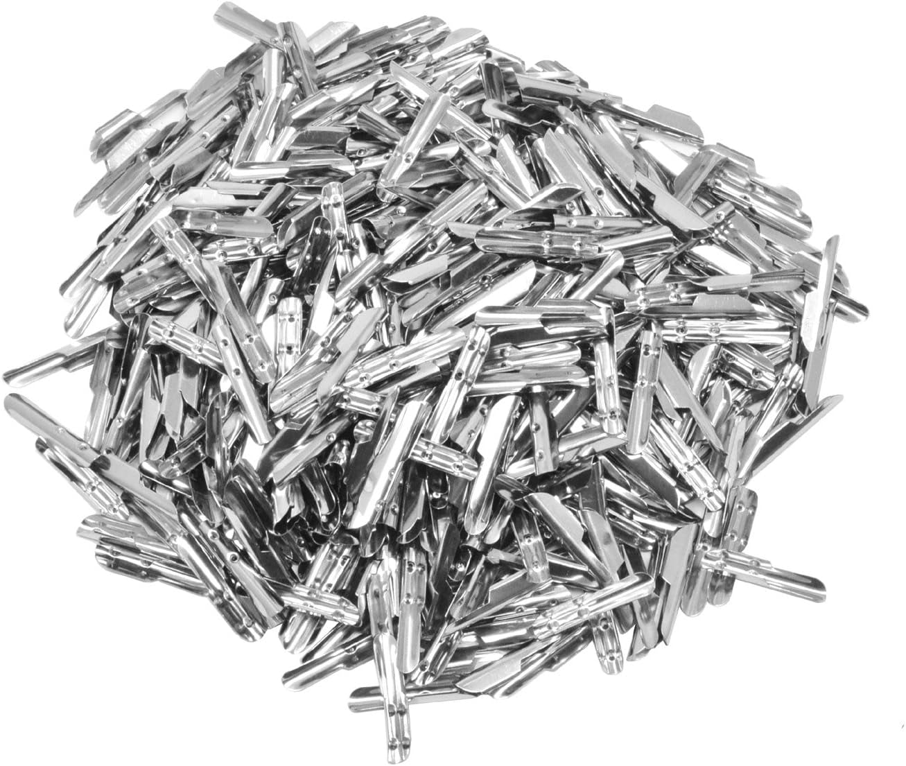 0.8 Inch 500 Silver Elastic Barbed Cord Stretch Loop Band Metal Ends