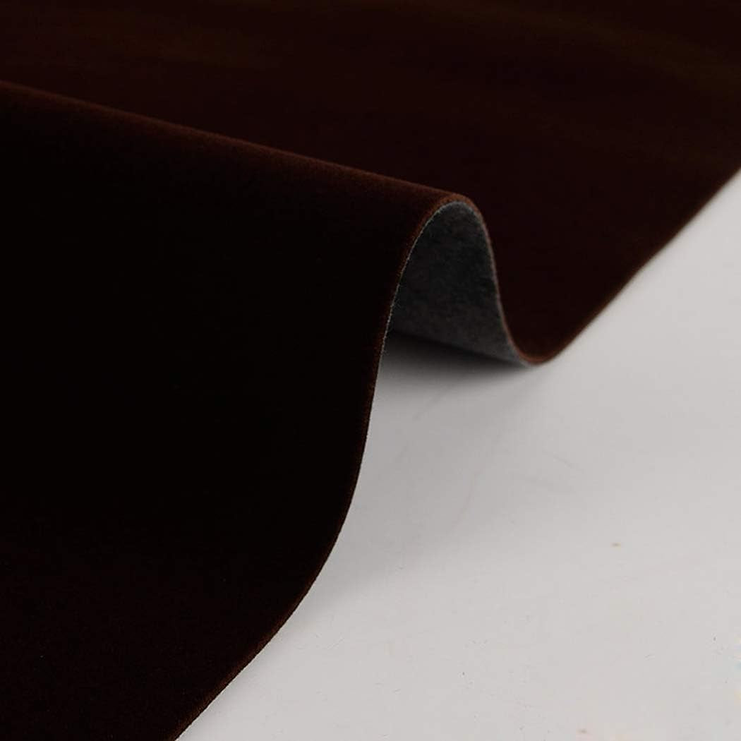 Self Adhesive Brown Velvet Flock Liner for Jewelry Drawer 17.7" X 117" Craft Fabric Peel and Stick, Soft Velvet Liner for Drawer DIY