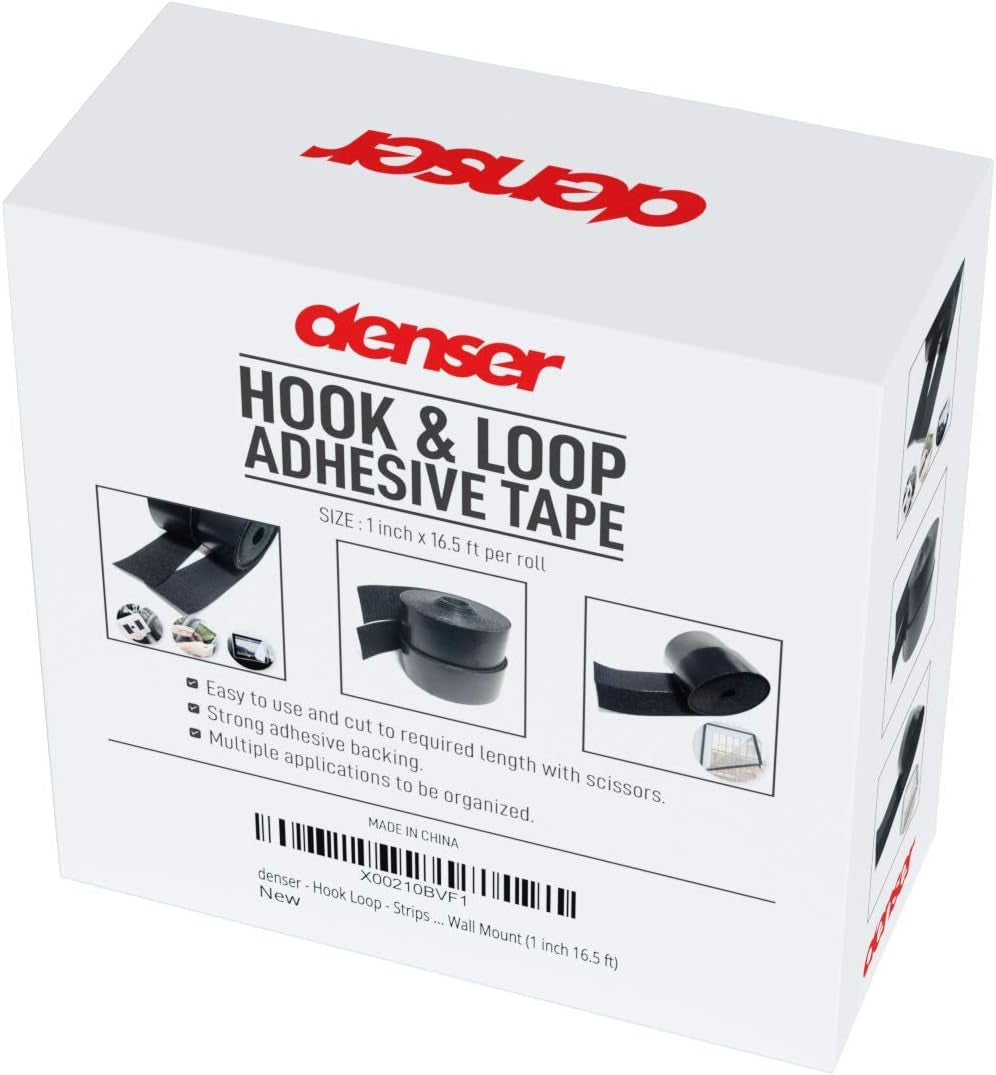 1 Inch Hook and Loop Tape Sticky Back - 5.5 Yards (16.5 Feet) - Strips Adhesive Heavy Duty Black Roll (1 Inch * 16.5 Ft)
