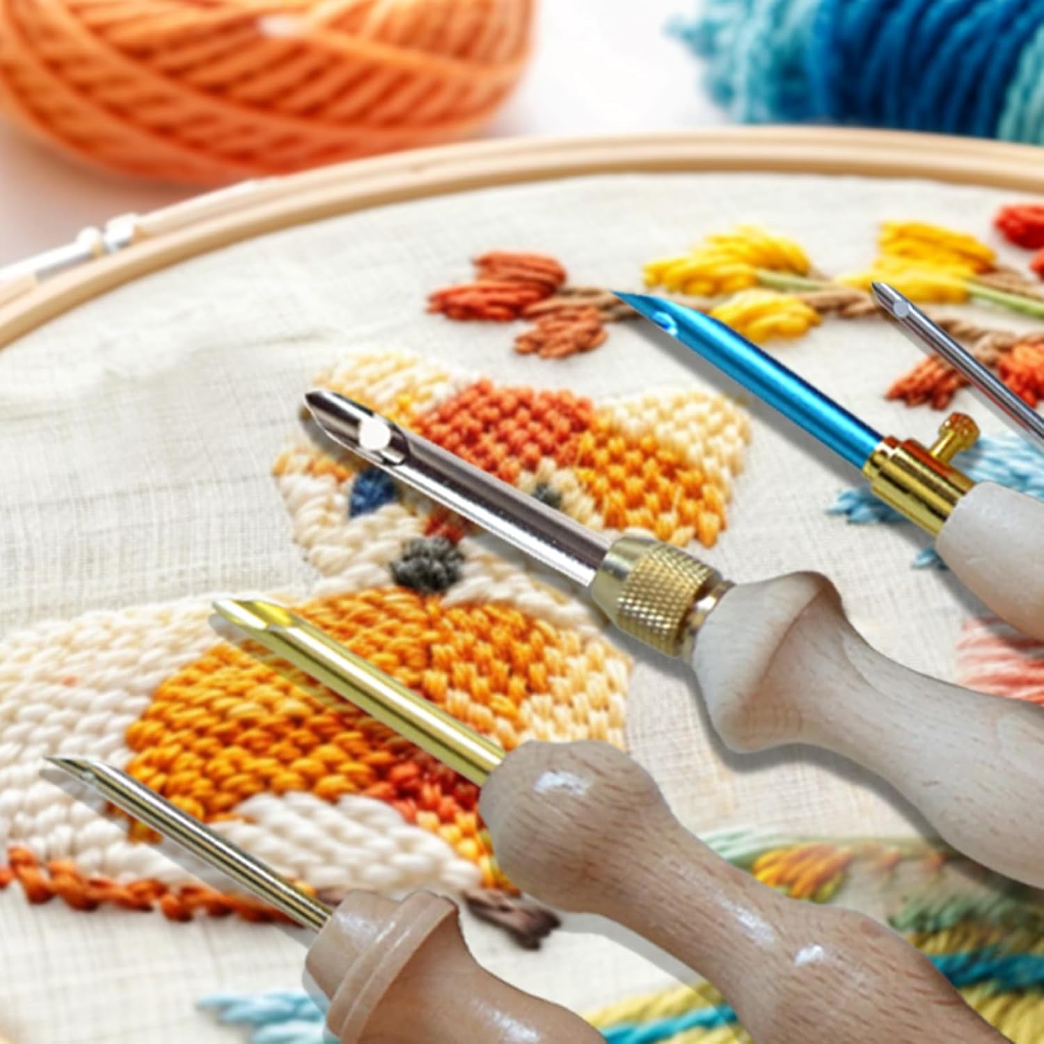 Adjustable Punch Needle Embroidery Kit for Adults - Complete Beginner Set with Tools - Ideal for Punch Needle and Needle Punch Projects