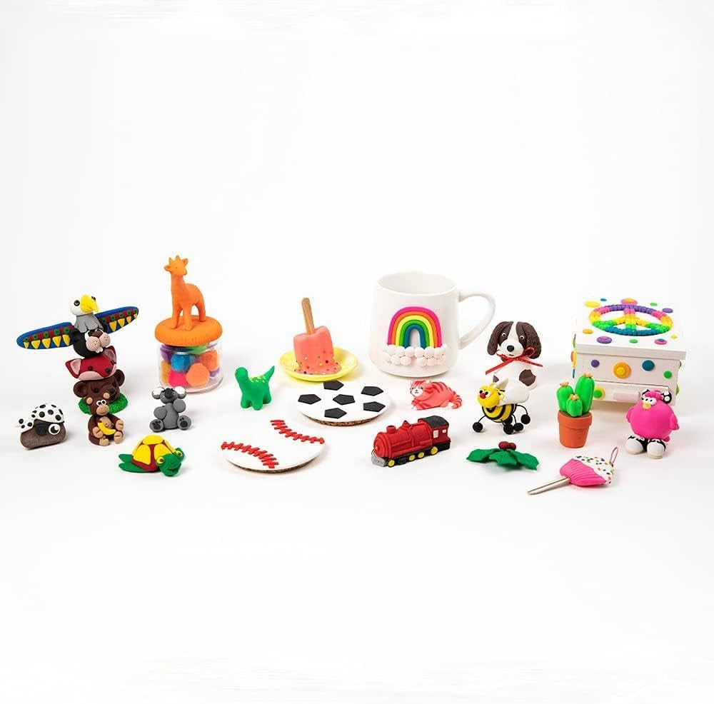 III 12 Bright Colors of Polymer Oven-Bake Clay, Non Toxic 12 Oz., Great for Modeling, Sculpting, Holiday, DIY & School Projects.Great for Kids & Beginners!