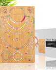 Wooden Bead Boards for Jewelry Making with Box, 16.9 X 11.4” Bamboo Beading Board for Bracelet Necklaces Making, Beginners Bead Design Board Measuring Beads Tray