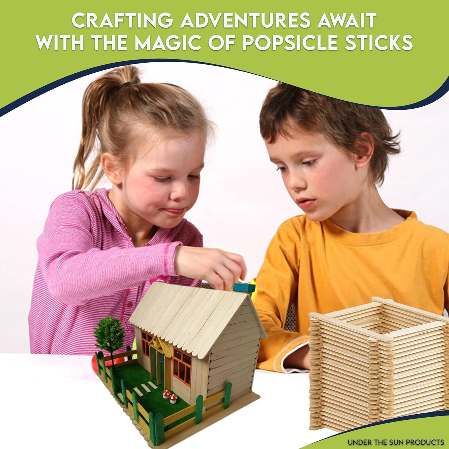 4.5" Natural Wooden Popsicle Craft Sticks - Package of 200Ct (Traditional Plain - 4.5")