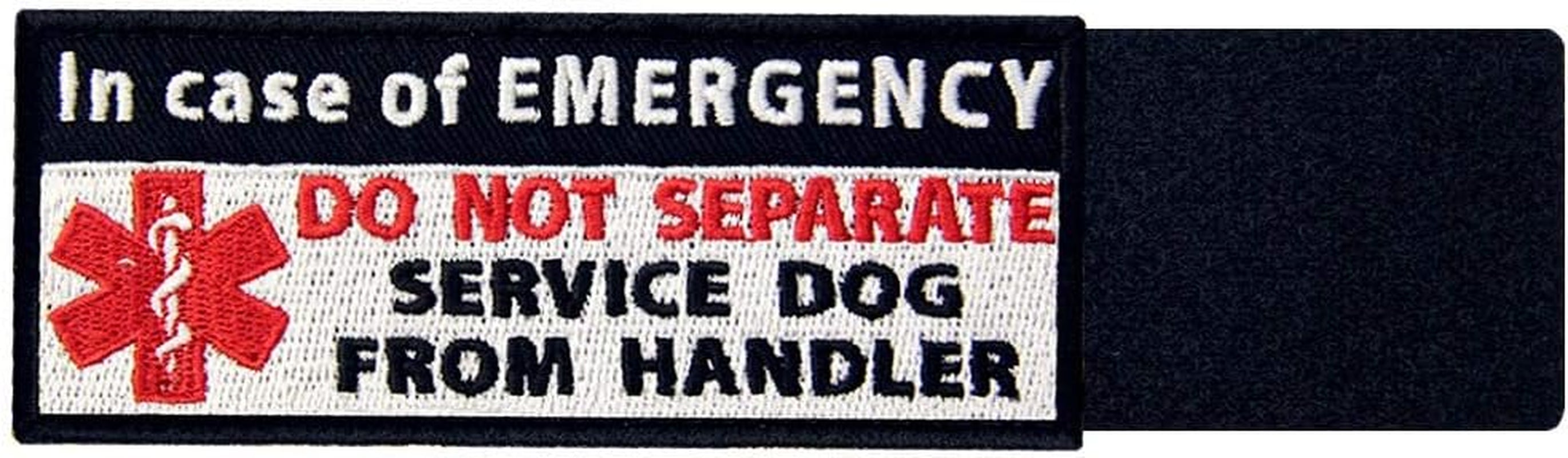 Service Dog in Case of Emergency Medic Paramedic Star of Life Vests/Harnesses Patch Embroidered Fastener Hook & Loop Emblem