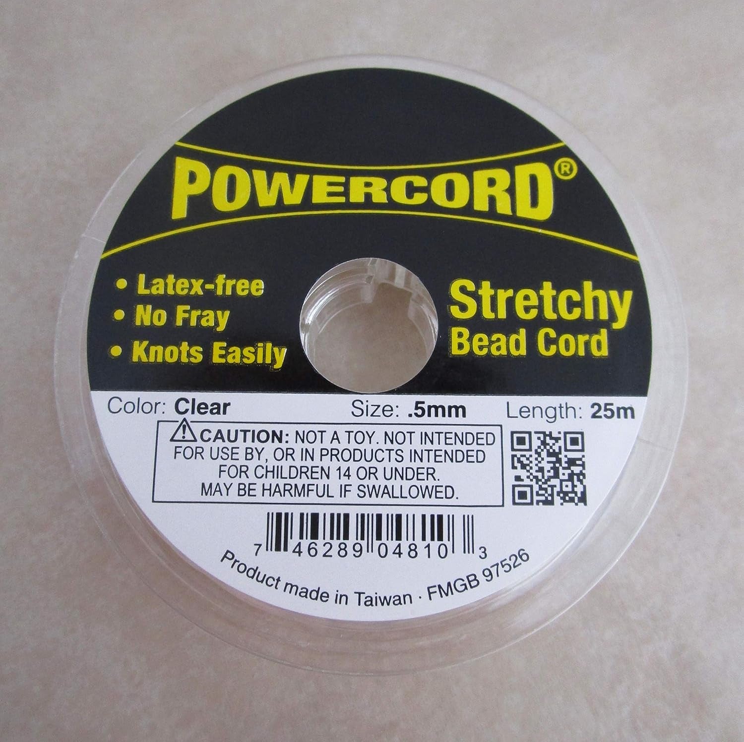 82 Feet Powercord Stretch Elastic Cord 0.5Mm for Jewelry Making