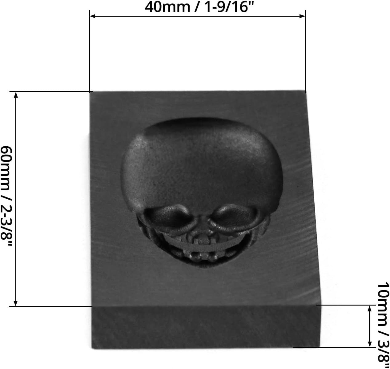 Casting Mold, Skull Graphite Casting Ingot Mold Crucible Mould for Melting Casting Refining Gold Silver Metal Aluminum Copper Brass (60Mm X 40Mm)
