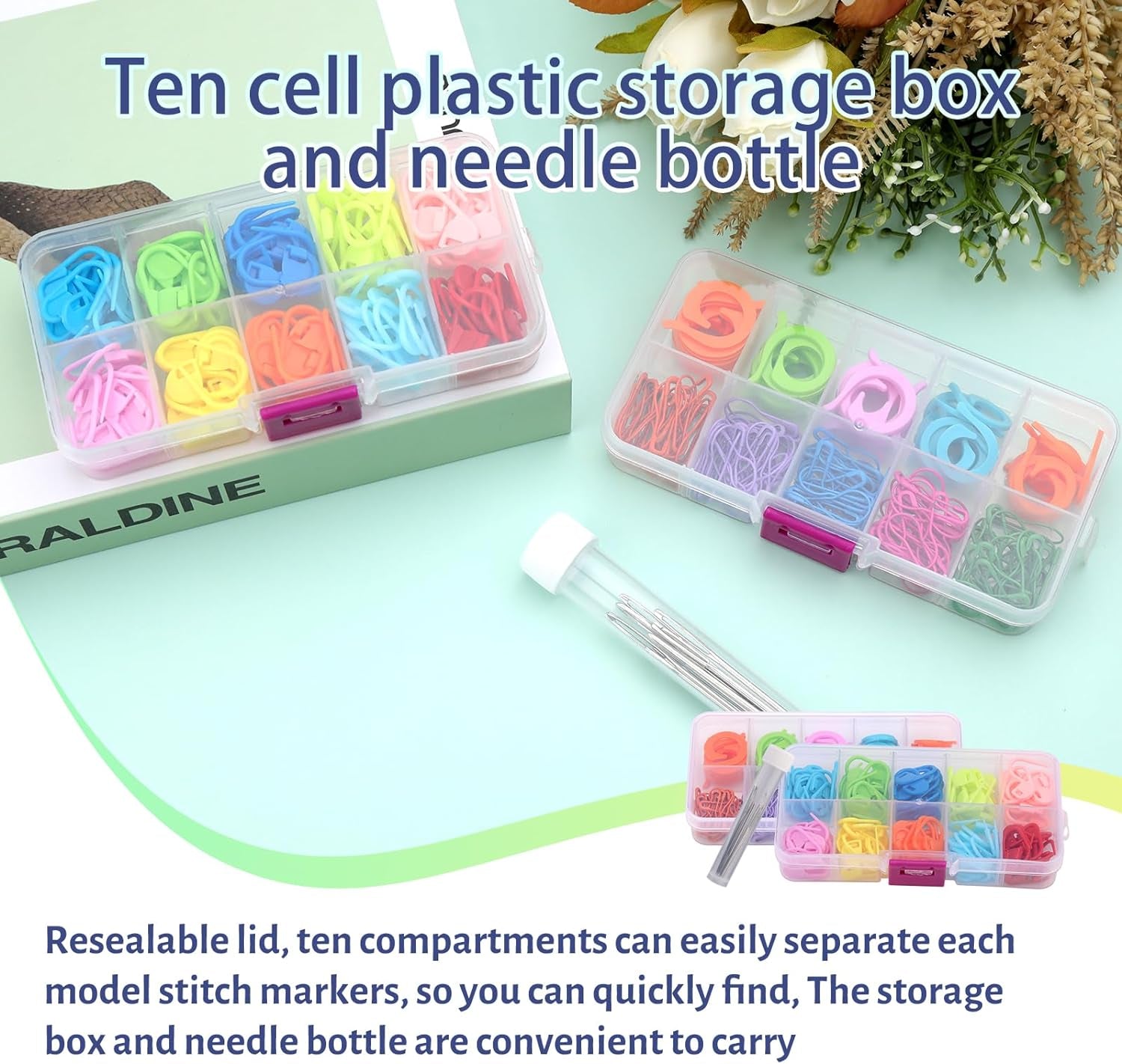 Crochet Stitch Markers, Colored Stitch Markers with Big Eye Blunt Needles, 326 Pcs Stitch Markers for Knitting with Storage Box, Safety Bulb Pins and Knitting Stitch Rings for Crochet DIY Craft Making