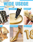 5 Liquid Gold Paint Pens for Art, Mirror Chrome Marker, Reflective Gloss Permanent Marker, Touch up Repair Paint Pen for Model, Wood, Rock, Glass, and Christmas Ornaments Craft (2-3Mm / 1Mm / 1-3Mm)