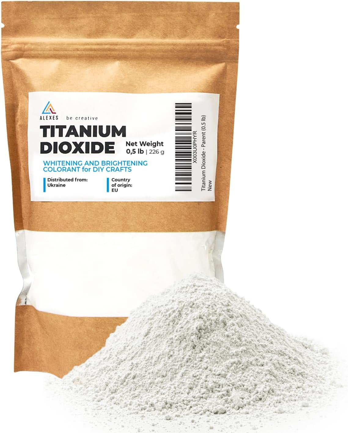 Titanium Dioxide 0.5 Lb - Pure Titanium Dioxide for Soap Making - Whitening Colorant for DIY and Crafts - Titanium Dioxide Powder - Titanium Dioxide for Soap