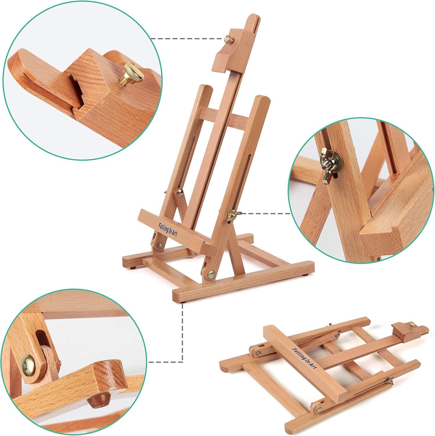 Painting Set for Kids with Table Easel-Acrylic Painting Starter Kit with Art Smock, 12 Acrylic Paints, 12 Water Soluble Colored Pencils, Paint Brushes, Canvas Panels and Watercolor Pad