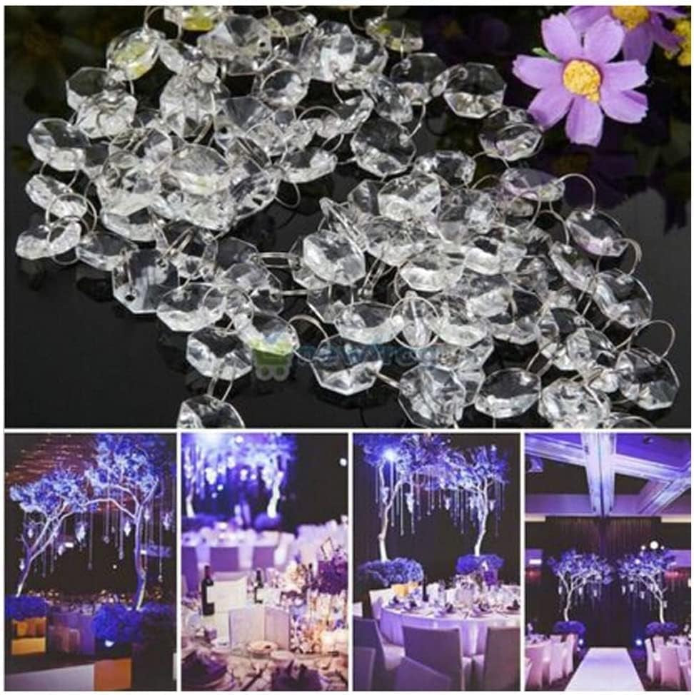 33/100FT Clear Acrylic Crystal Bead Garland Chandelier Hanging Wedding Supplies (33FT)
