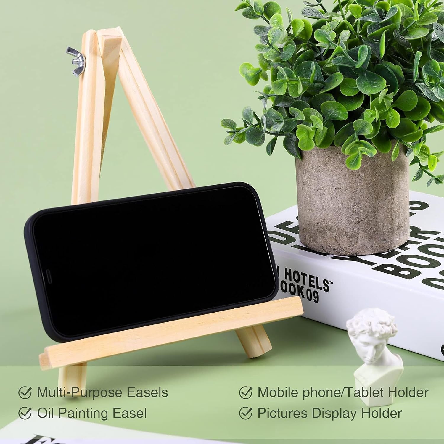 12 Pack Table Top Easels for Painting, 9.5 Inch Painting Easel Natural Wooden Canvas Stand Foldable A-Shaped Frame Wood Display Canvases Easels Set for Adults Artist Students
