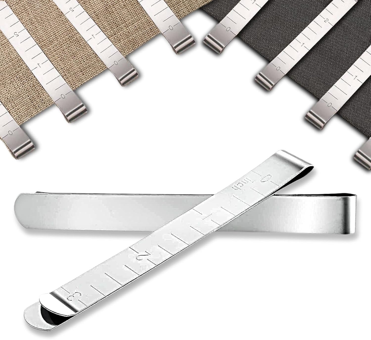 Set of 20 Sewing Clips, Stainless Steel Hemming Clips 3 Inches Measurement Ruler Quilting Supplies, Hem Marker, Sewing Supplies and Accessories
