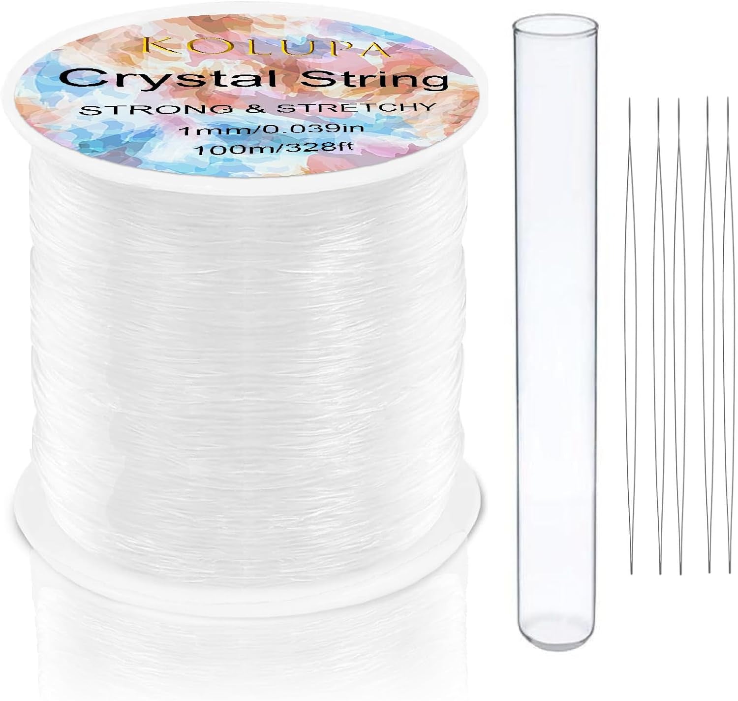 1Mm Stretchy Bracelet String Elastic String for Bracelets Making, Crystal Clear String Elastic Cord Necklace Cord Bead Cord for Friendship Bracelets, Letter Beads and Jewelry Making