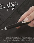 Tim Holtz Craft Pick Poker - Retractable Punch Tool for Paper Crafting, Scrapbooking, Die Cuts, and Art Supplies - Adjustable Fine Point Tip