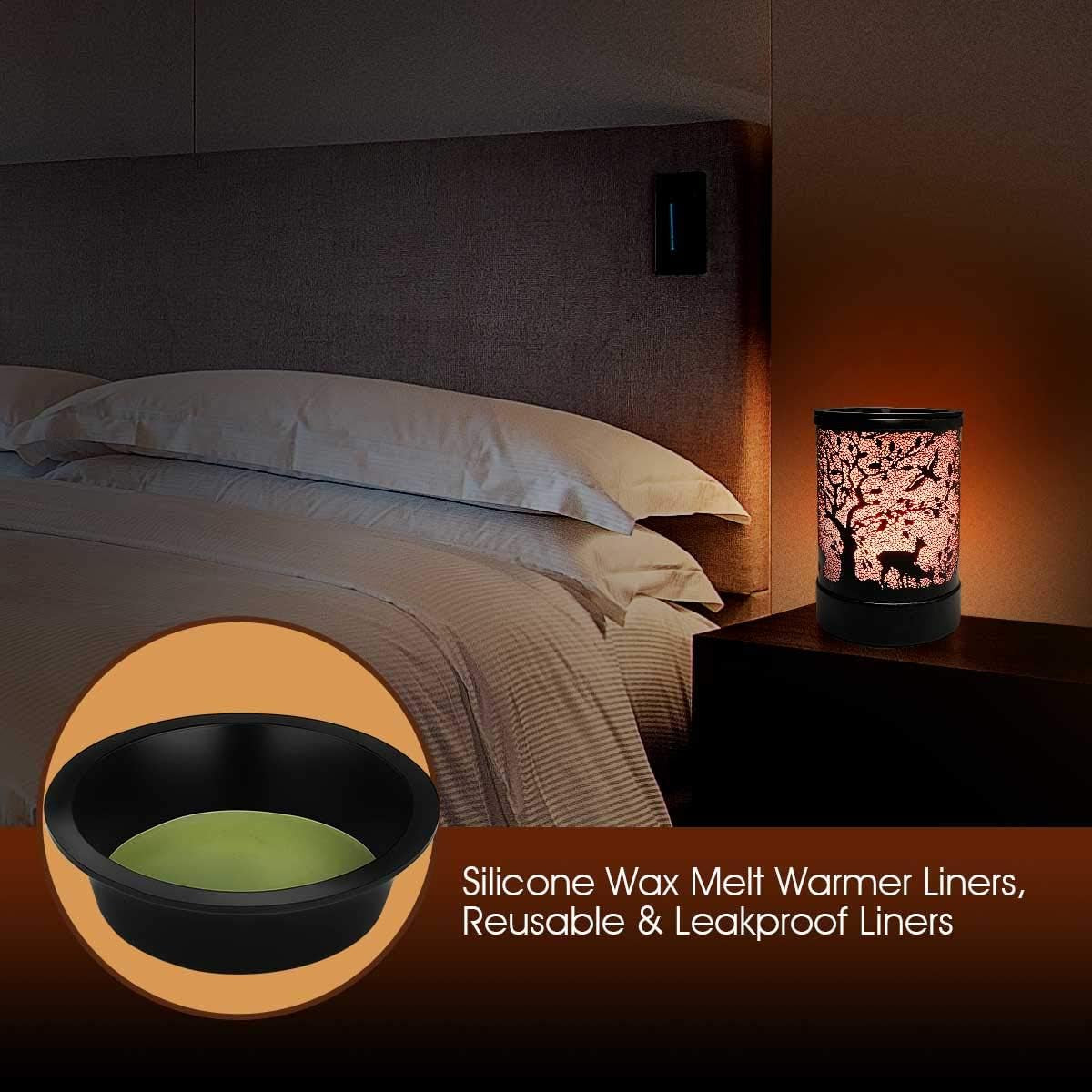 Silicone Wax Melt Warmer Liners for 4 Pieces, Reusable & Leakproof Liners, Wax Warmer Liner for Scented Wax, Designed for Electric Wax Warmers, Candle Warmer, Wax Melter and Wax Burner