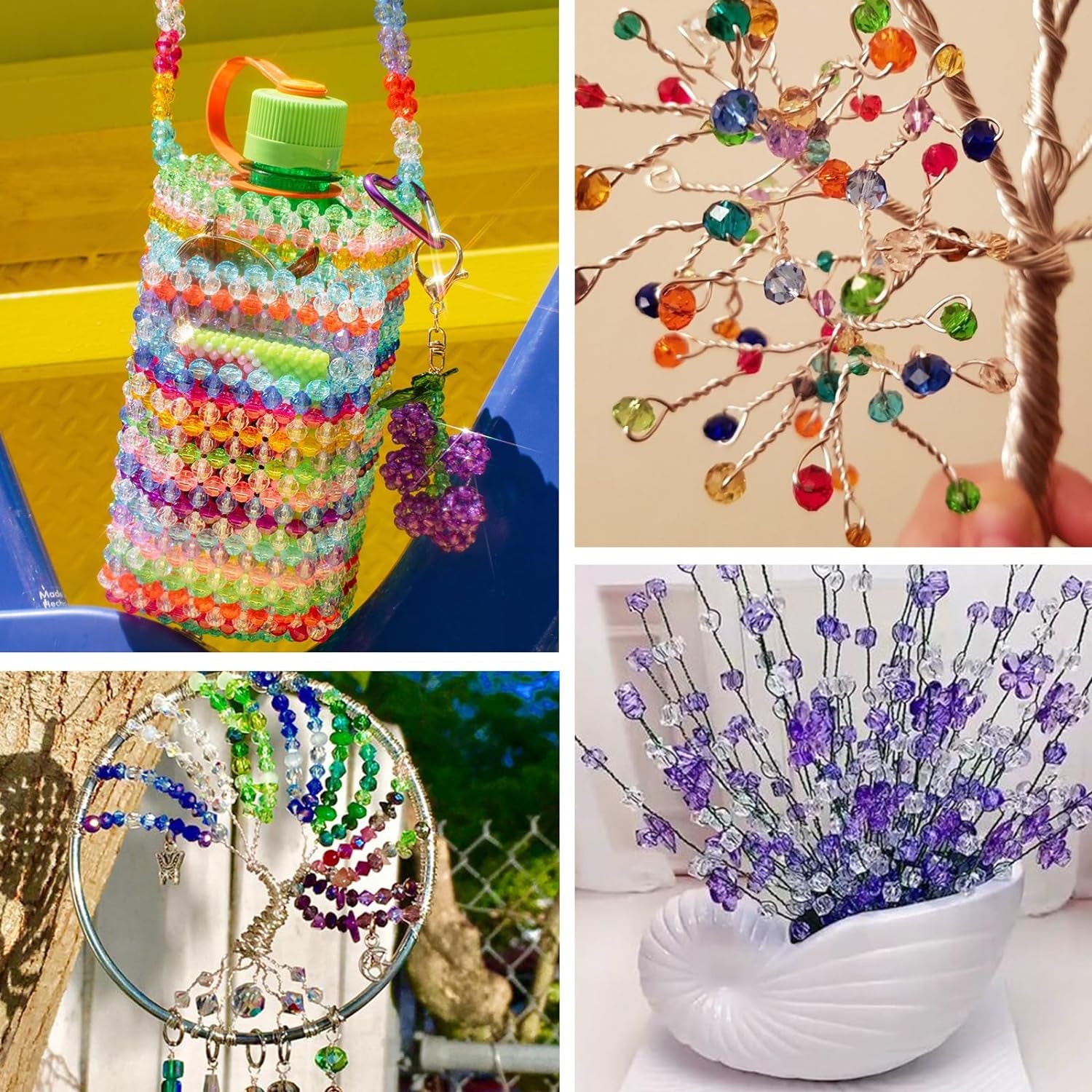 3080Pcs Crystal Beads,Rainbow Acrylic Beads Faceted 6Mm 28 Colors Bicone Colorful Spacers Bulk for Bracelet Necklace Jewelry Making DIY Craft