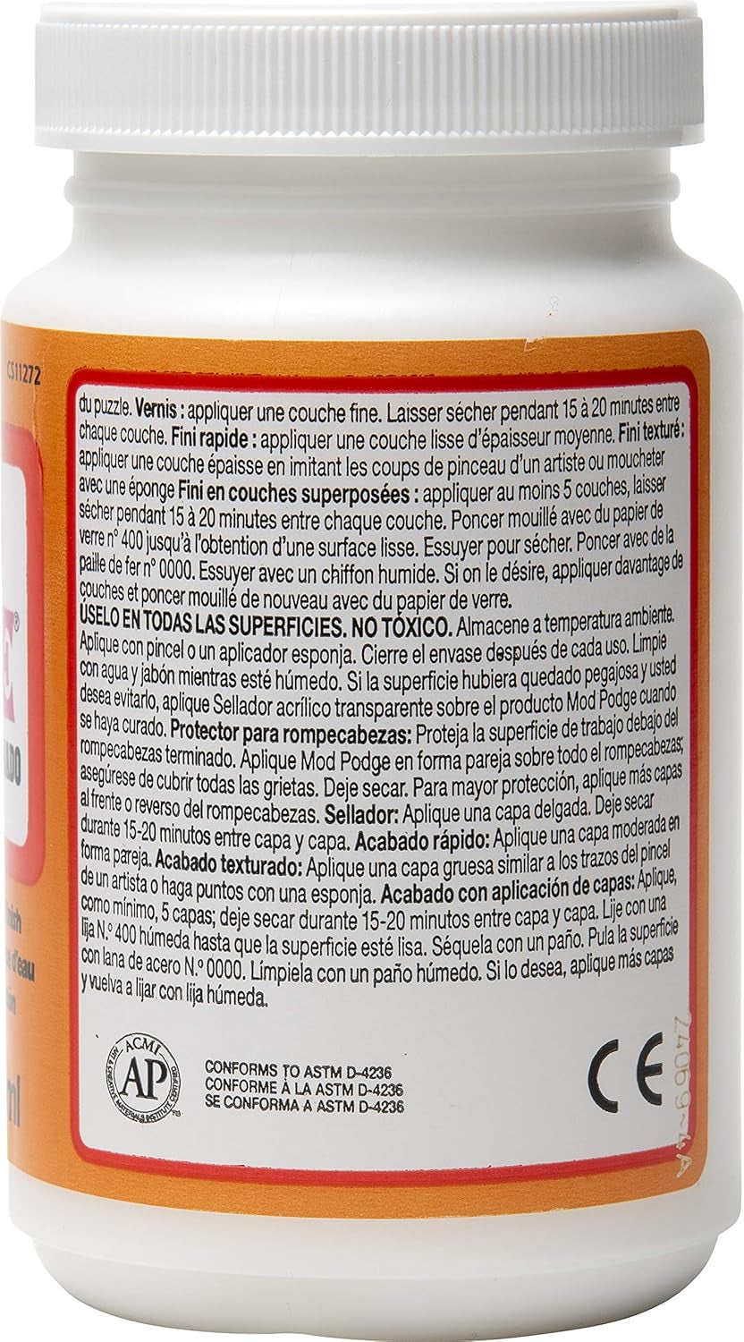 CS11272 8 Fl. Oz. Decoupage Satin Glue, 8 Ounce, Clear